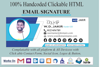 do clickable email signature HTML and professional design