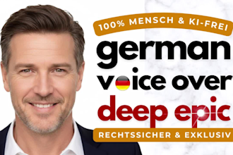 record a deep epic german male voice over, sprecher, german speaker