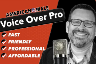 record your deep trusting professional english american male voice over project