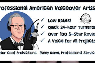 provide a high quality, fun animation voice over