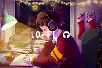 create lofi youtube with 40x1hr lofi music animated videos