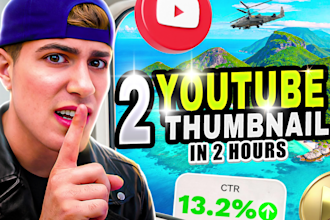 quick youtube thumbnail creation  professional designs in 2 hours