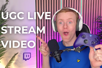 create a ugc video for your app or game in a twitch live stream setup