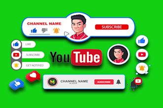 make awesome youtube subscribe animation, like bell button