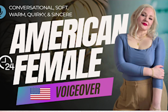 record your studio quality warm sincere authentic american female voiceover