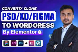 convert PSD, xd, figma to wordpress website or figma to elementor website