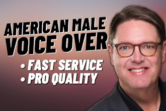 record an american male voice over in english