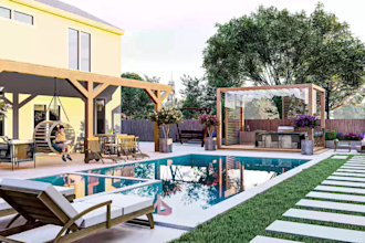 do backyard landscape design, garden, patio, swimming pool design