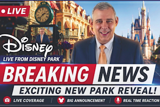 make a disney trip reveal video as breaking news