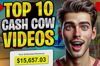 create top 10 automated cash cow faceless videos for youtube automation channel