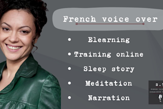 record voiceover for elearning, sleep story or podcast in french