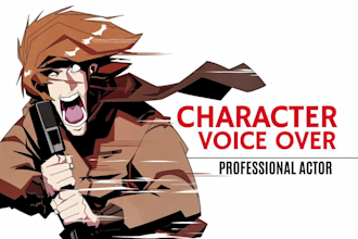 voice over a male character for anime, animation and video games