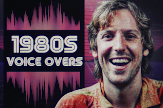 record awesome 1980s style voice overs with retro sfx