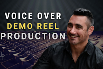 produce a commercial voice over demo reel with music and sound effects