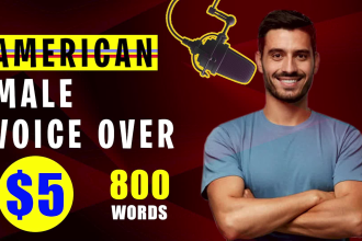 record an american male voice over for you