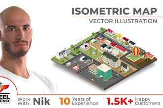 create a isometric map vector illustration
