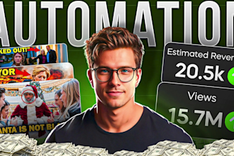 set up a monetized youtube automation channel with 1m views cash cow video