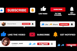 create 3d youtube subscribe animations for your channel