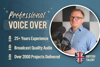 record a professional british male voice over
