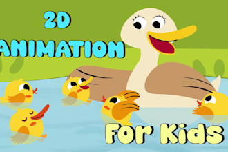 make 2d cartoon animation , nursery rhymes and cartoon songs