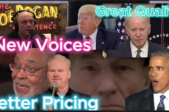 voice as joe rogan, biden, patrick stewart, jim gaffigan, obama, trump and more