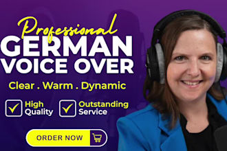 produce a female german voice over in 48h