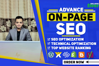 do onpage SEO and technical optimization for wordpress shopify wix webflow