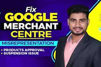 fix google merchant center suspension, misrepresentation