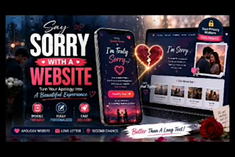 create an emotional sorry landing page website fast