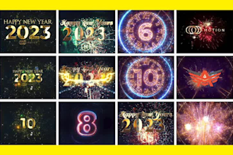 create new year countdown logo opener and christmas wishes