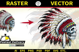 vector trace any logo or image within 2hrs professionally