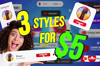 create awesome youtube subscribe animation and like button