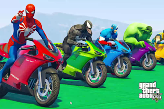 create gta v superheroes racing videos