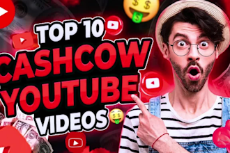 do professional cash cow video creation, script, voiceover, editing, SEO