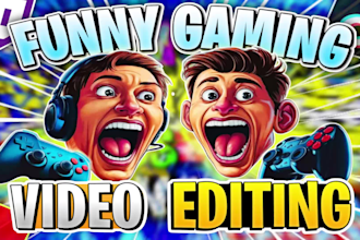 do funny gaming video editing for youtube, tiktok short and thumbnail