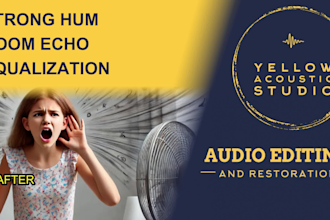 edit, clean up noise, fix, restore and mix audio for your podcast, video
