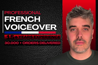 record a professional voicemail IVR phone greeting message french male voiceover