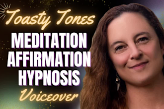 record a conversational deep guided meditation voice over, affirmation, hypnosis