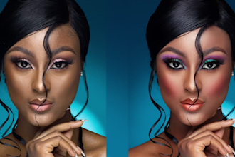 retouch the skin of portraits, fast delivery