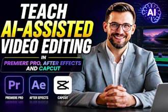 teach ai assisted video editing in premiere pro, after effects and capcut