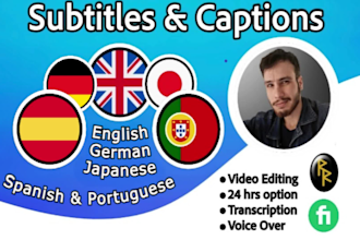 subtitle and translate in english spanish portuguese german and japanese