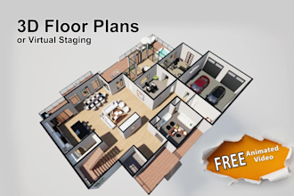 create quality 3d floor plans, house interiors and exteriors
