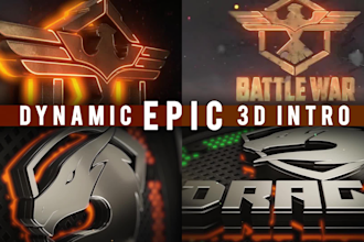create a epic 3d logo intro