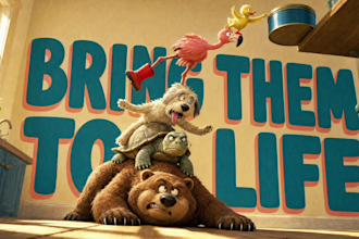 create ai animation story, 3d cartoon video for kids, ai video art