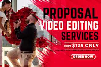 do cinematic proposal video editing and wedding