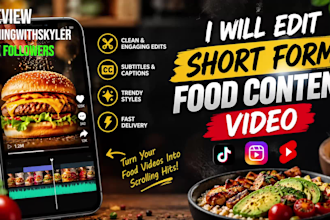 edit short form food video content