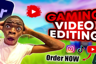 edit a funny gaming video editing, thumbnail for youtube and stream highlights