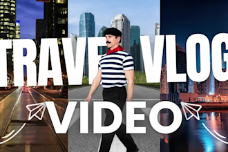 edit your travelling vlog lifestyle video for you with a free thumbnail