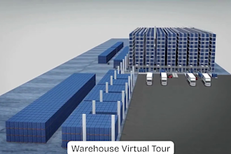 do 3d industrial animation factory logistics video automated robotic warehouse