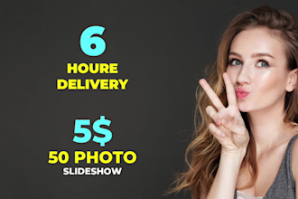 make dynamic photo slideshow video with text overlay